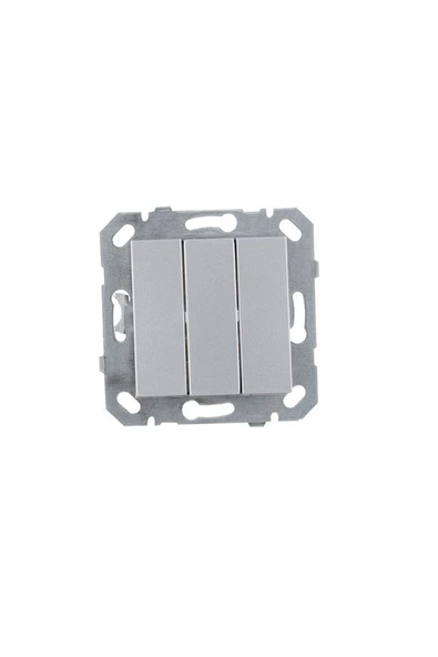 Byobu Parlak Gümüş Üçlü Anahtar Çerçeve Hariç 1 Adet - Resim 2