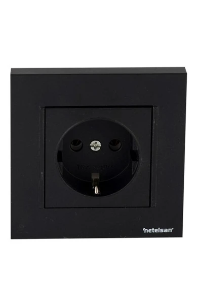 Byobu Siyah Topraklı Priz - Çerçeveli ürün görseli 1