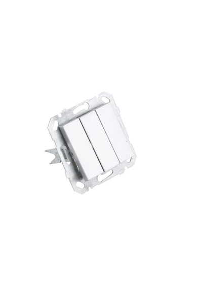 Byobu Parlak Gümüş Üçlü Anahtar Çerçeve Hariç 1 Adet ürün görseli 1