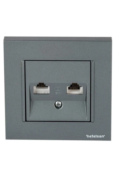 Byobu Füme Data Nümeris Telefon Priz Çerçeveli ürün görseli 1