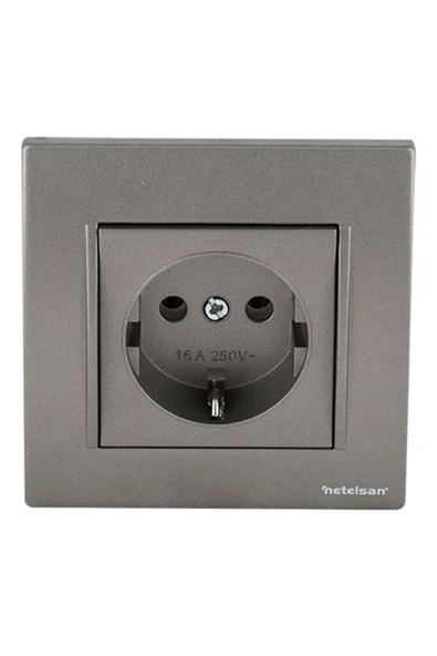 Antrasit Topraklı Priz Çerçeveli ürün görseli 1