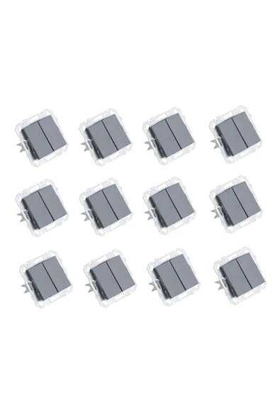 Byobu 12 Adet Füme Ikili Anahtar Komütatör Çerçevesiz ürün görseli 1