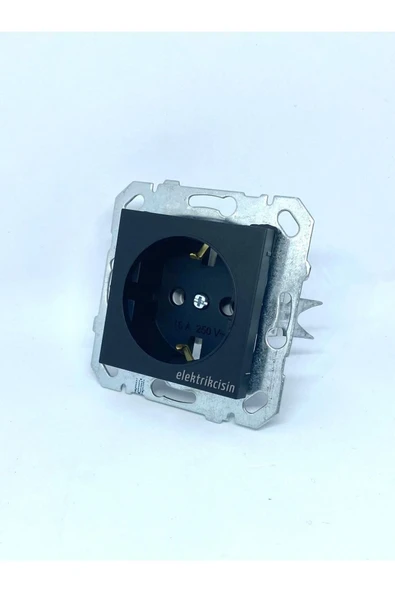 Byobu Siyah Topraklı Priz (ÇERÇEVE HARİÇ) 1 Adet - Resim 2