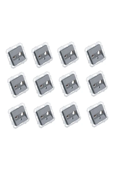 Byobu 12 Adet Füme Data Priz (cat6) Çerçevesiz ürün görseli 1