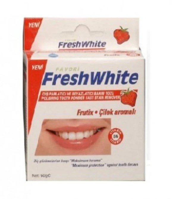 Fresh White Diş Tozu Frutix Çilek Aromalı 50 ML