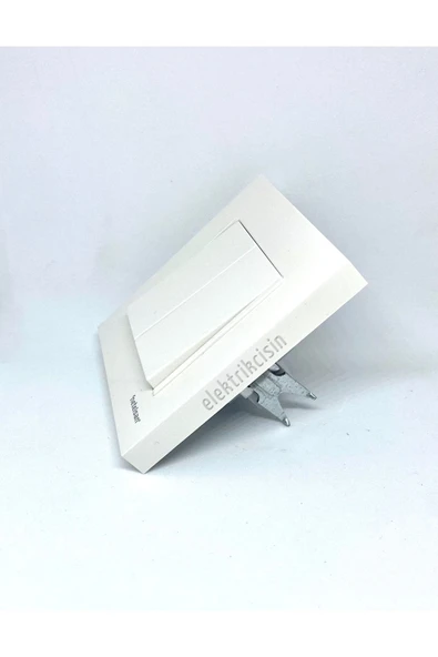 İkili Anahtar Komütatör 1.kalite Beyaz Renk (çerçeve Dahil) 1 Adet - Resim 3