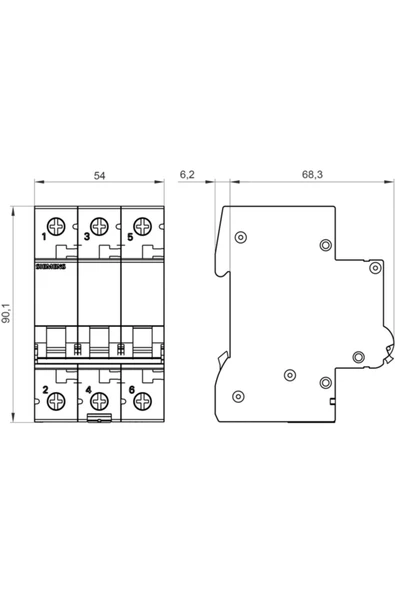 3 X 32 Amper Anahtarlı Otomatik Sigorta C1 32a 6ka - Resim 2