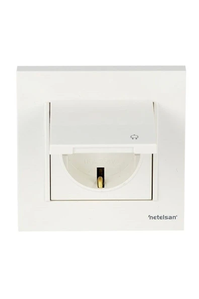 Byobu Kapaklı Top. Priz Beyaz ürün görseli 1