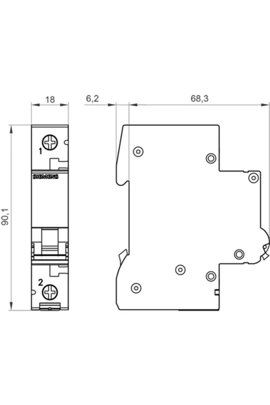 10 Amper Anahtarlı Otomatik Sigorta B1 10a 6ka - Resim 2