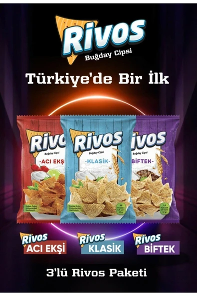 Haşiroğlu  Rivos Buğday Cipsi 3lü Efsane Lezzeti
