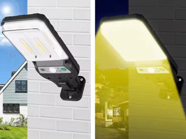 Solar Güneş Enerjili Led Bahçe Aydınlatması SARI Ledli 3 Modlu Hareket Sensörlü Su Geçirmez 20cm - 5
