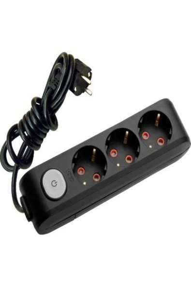 90137302 Multi-let Üçlü Anahtarlı Priz Topraklı Kablolu Çocuk Korumalı 2mt - Resim 2