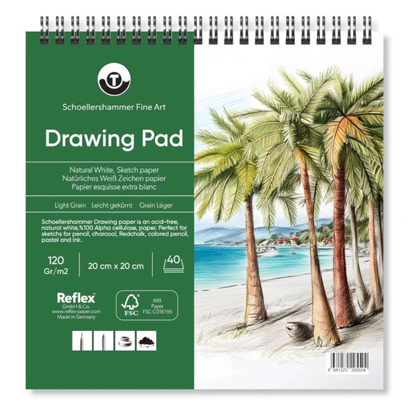 Schoellershammer Drawing Pad Çizim Defteri 120 gr 20x20 cm 40 Yaprak - Resim 2