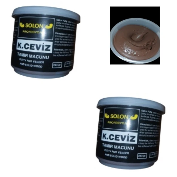 2 Adet Çok Amaçlı Ahşap Parke Masa Sehpa Çizik Çok Amaçlı Tamir Dolgu Macunu Koyu Ceviz 240 Gr ürün görseli
