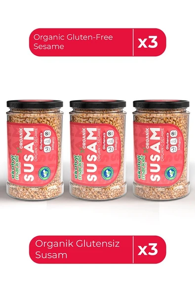 Organik Glutensiz Susam 100 Gr x3 / Organic Gluten-Free Sesame 100 Gr x3