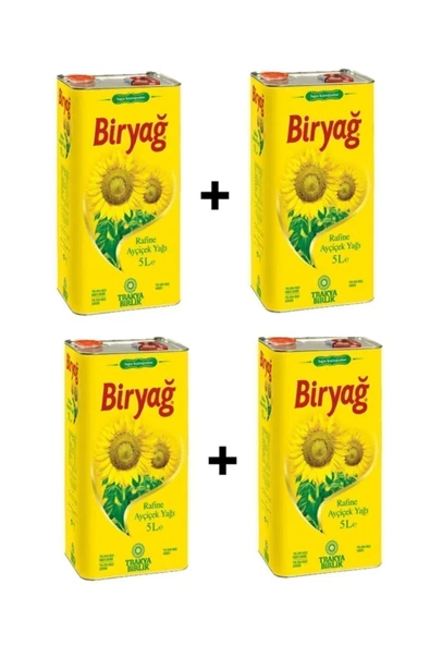 Biryağ  Trakyabirlik Ayçiçek Yağı 5 Lt X 4 Adet