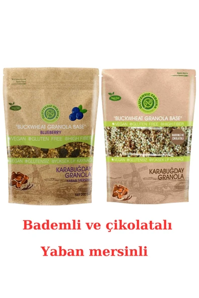 GLUTENSİZ FABRİKA  Karabuğday Granola yaban mersinli 200 gr Bademli ve çikolatalı 200 gr - 2