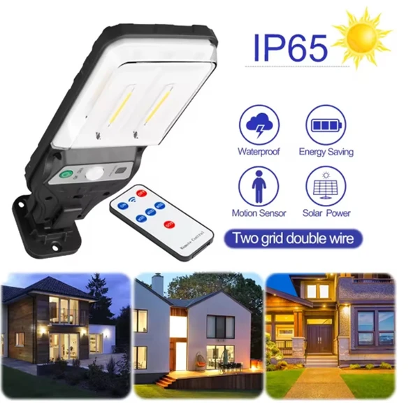 Solar Güneş Enerjili Led Bahçe Aydınlatması SARI Ledli 3 Modlu Hareket Sensörlü Su Geçirmez 20cm - 4