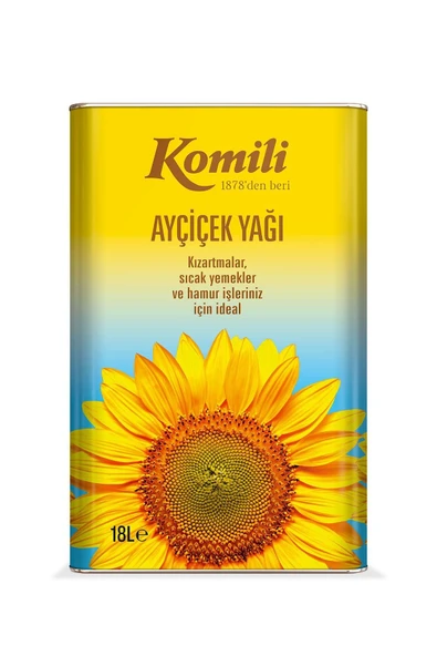 Komili  Ayçiçek Yağı 18 Lt Teneke