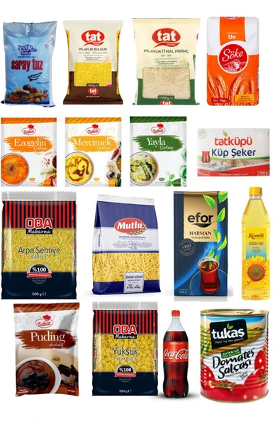 Tat  Ramazan paketi kumanya yardım gıda erzak kolisi ekonomik paket 16 parça ürün - 2