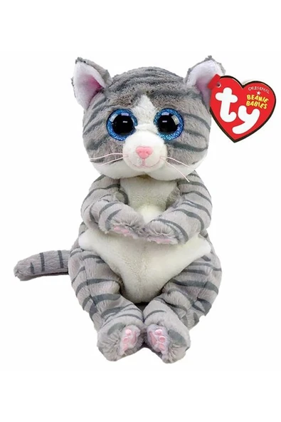 TY Peluş Gri Tekir Kedi Mitzi 20 cm - En Sevimli Arkadaşınız!