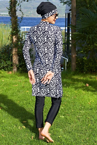 Ruko Maio 2408-6 Desenli Likralı Su İtici Ve Çabuk Kuruyan Kumaş Tesettür Mayo - 2