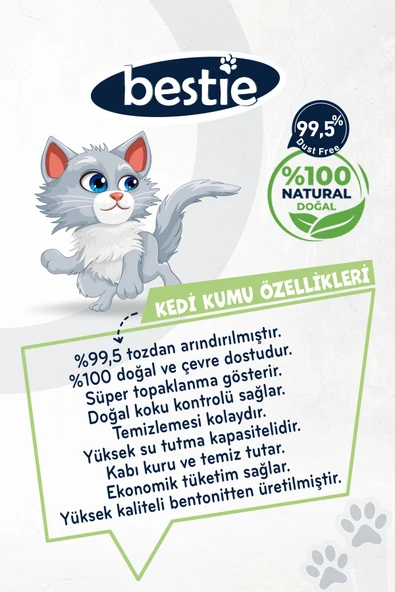 Bestie Fresh Kokulu Topaklanan Kedi Kumu 10 Lt - 2