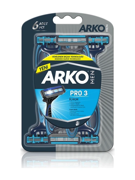 Arko Men Pro 3 Üç Bıçaklı 6'lı Tıraş Bıçağı