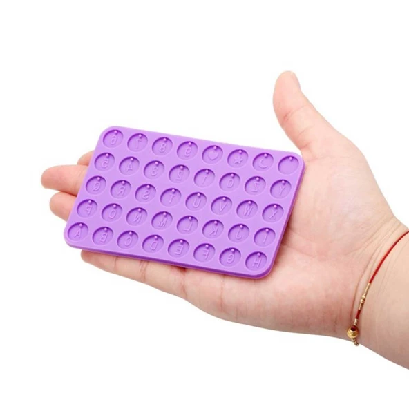 Silikon Epoksi Bileklik Kolye Tespih Harf Pulu Kalıbı Tek Delikli 9636 - 2