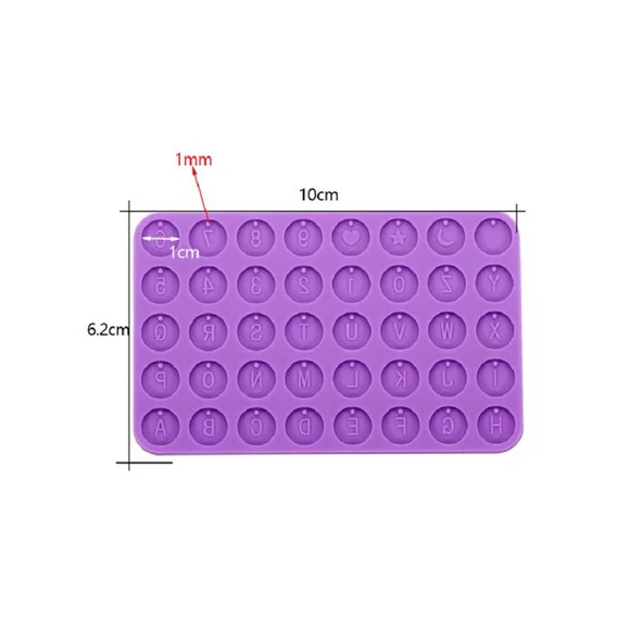 Silikon Epoksi Bileklik Kolye Tespih Harf Pulu Kalıbı Tek Delikli 9636 - 5