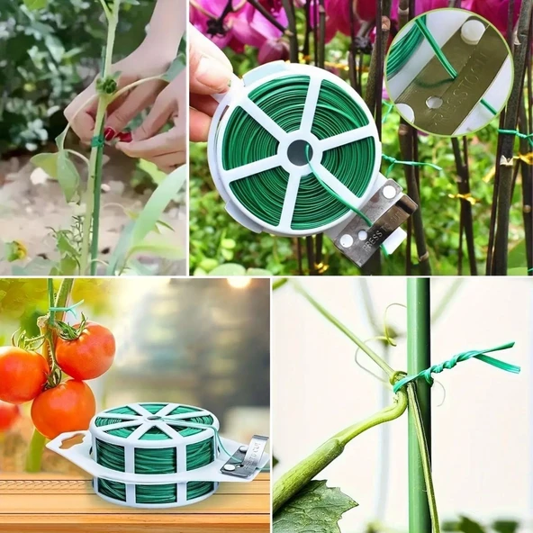 BUFFER® 50 Metre Kendiliğinden Kesici Bıçaklı Bitki Saksı Kablo Sabitleme Teli - 2