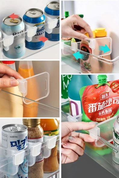 BUFFER® 10'luŞeffaf Buzdolabı Yan Kapı Düzenleyici Buzdolabı Dolap İçi Bölümleyici Aparatlar - 7