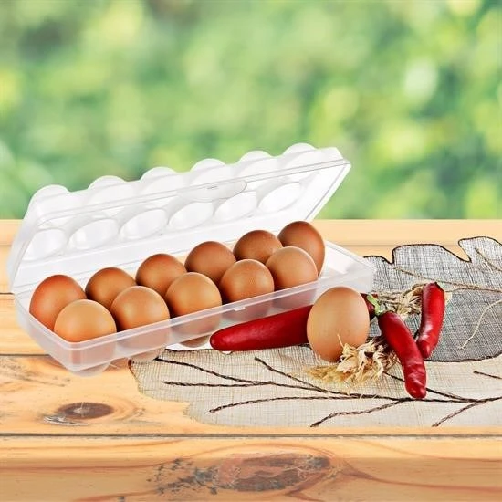 BUFFER® 12li Şeffaf Kapaklı Kilitli Yumurta Saklama Kabı Kutusu Aparatı - 2