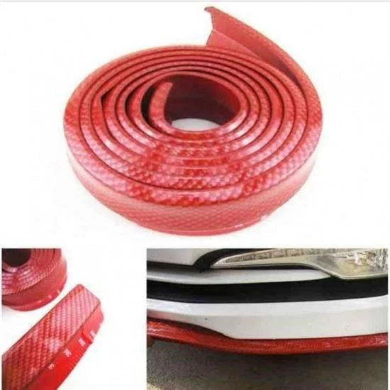 Kırmızı Renkli 2,5 Metre Araba Oto Ön Tampon Koruyucu Kauçuk Pratik Tampon Şerit Bant Döşeme - 6