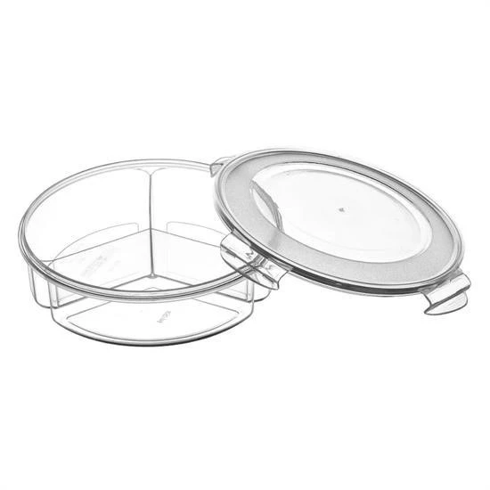 BUFFER® 3 Bölmeli Sızdırmaz Contalı Kilitli Kapaklı 1,35 Litre yuvarlak Erzak Saklama Kabı LC-500 - 5