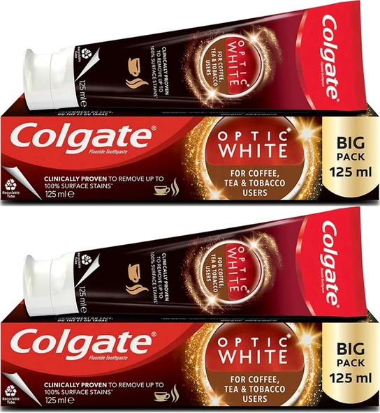 Colgate Diş Macunu Optic White 125ML Çay-Kahve-Sigara (2 Li Set)