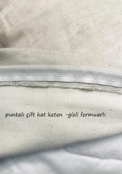 keten yastık kılıfı takımı(50x70-Gizli Fermuarlı) - 4