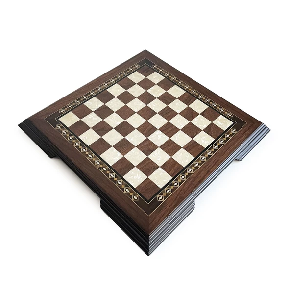 Flat Ayaklı Ahşap Satranç Tablası Küçük Ceviz 35x35cm - 4