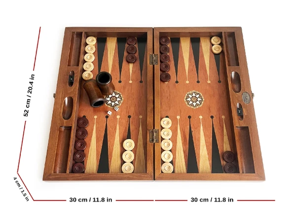 Pure Gül Mazel Masif Ahşap Tavla Numeratörlü - 4