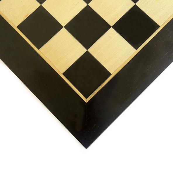 El Yapımı Ahşap Satranç Tablası Siyah 50x50cm - 6