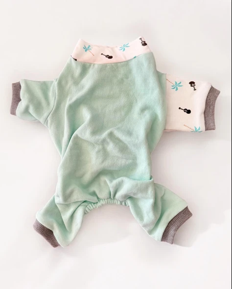 Minty Palm Kalın Penye Köpek Tulum Pijama - 2