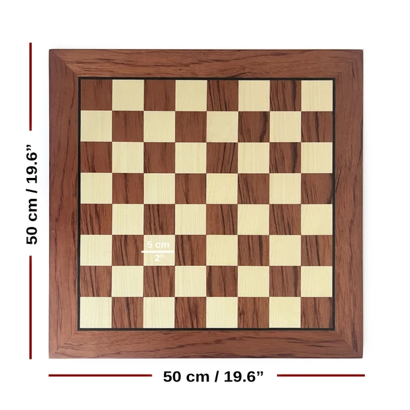 El Yapımı Ahşap Satranç Tablası Gül 50x50cm - 3