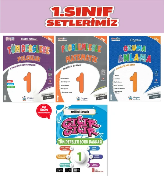 Üçgen 1.Sınıf 2.Dönem Tüm Derslere Yolculuk-Problemlerle Matematik-Okuma Anlama-Gıcır Soru Bankası ürün görseli 1