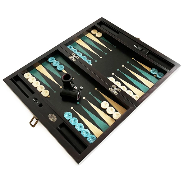 Meta Black Green Numeratörlü Masif Ahşap Tavla Siyah Yeşil - 3