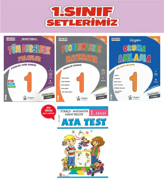 Üçgen 1.Sınıf 2.Dönem Tüm Derslere Yolculuk-Problemlerle Matematik-Okuma Anlama-Ata Test ürün görseli 1