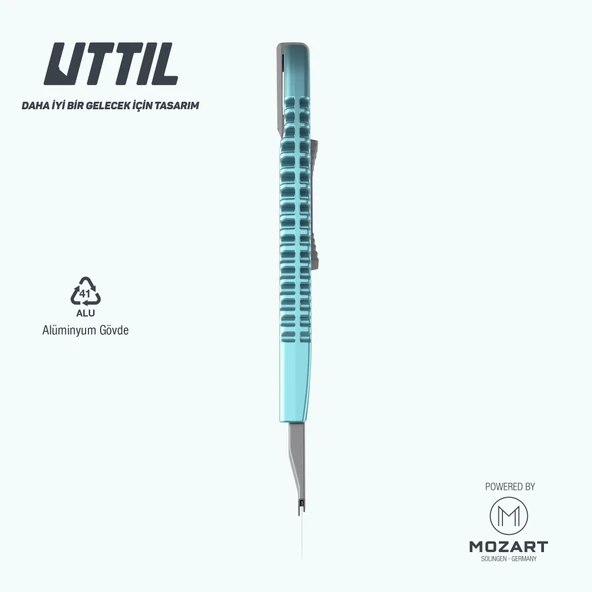 UTTIL NMUK07-30 Alüminyum Gövdeli 30 derece 9 mm bıçaklı Metal Maket Bıçağı - 4