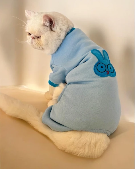 Blue Bunny Kalın Penye Kedi Tulum Pijama - 2