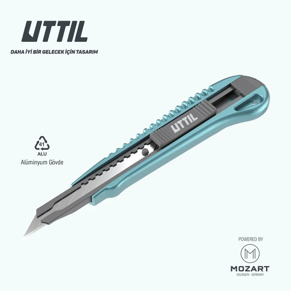 UTTIL NMUK07-30 Alüminyum Gövdeli 30 derece 9 mm bıçaklı Metal Maket Bıçağı - 2