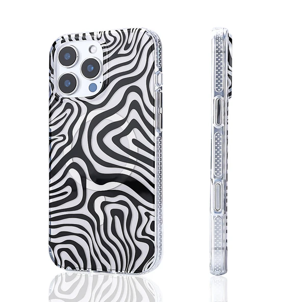 iPhone 15 Pro Max Kılıf Magsafe Şarj Özellikli Leopar Desenli Jago Kılıf - Resim 7