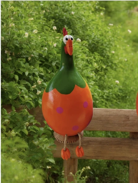 Dekoratif Su Kabağı Tavuk Biblo Turuncu - 3